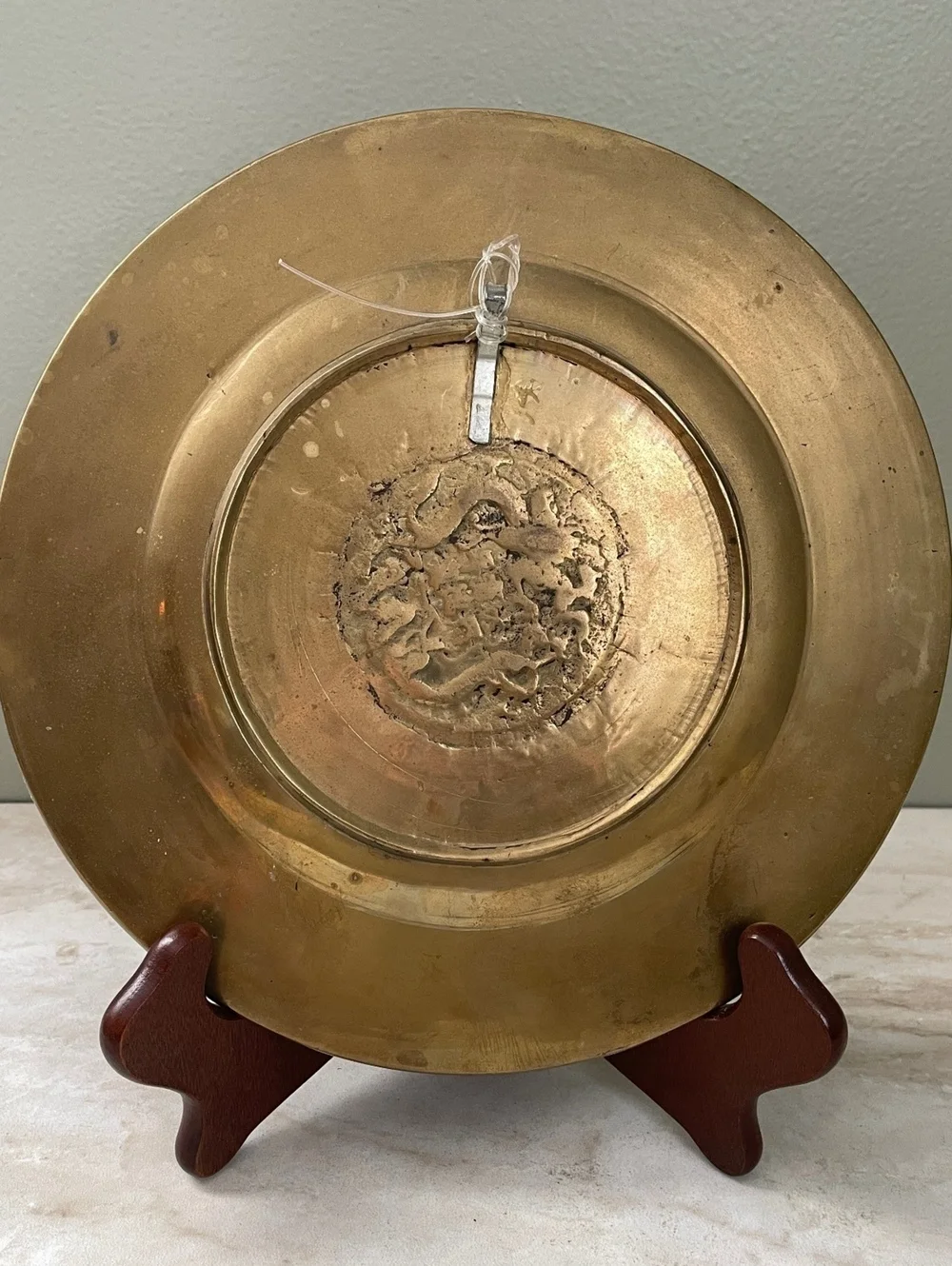 Vintage Heavy Solid Brass Dragon Decorative Wall Plate 10